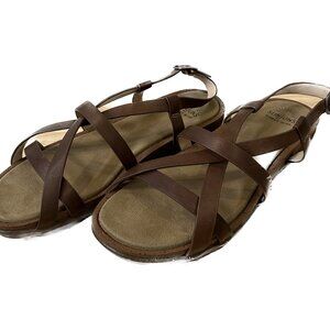 G.H. Bass & Co. • SunJuns  Crisscross slingback flat sandal • Brown, Sz 9! NIB!